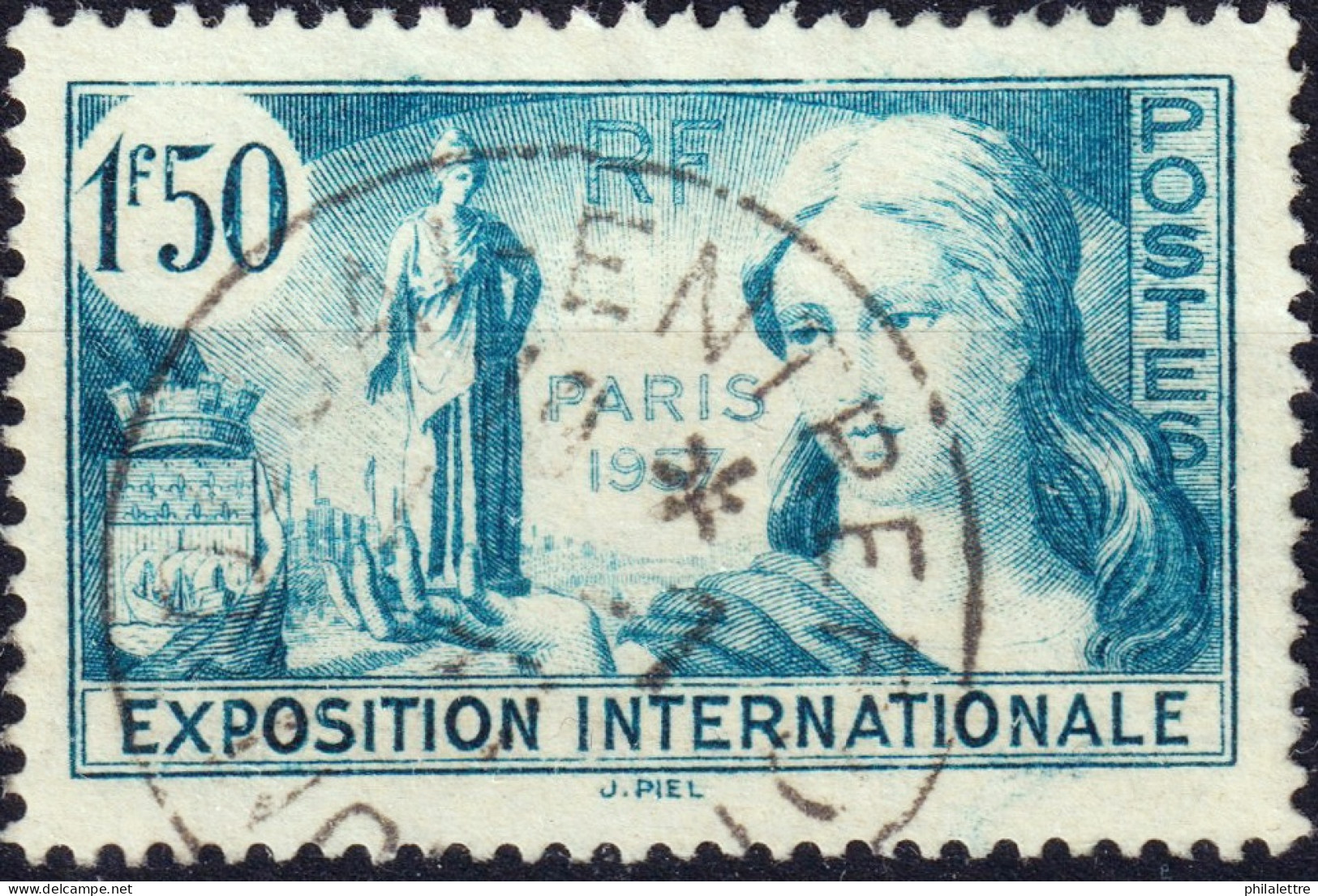 FRANCE - 1937 TàD "DOUAI-ENTREPOT / NORD" (Type A4) Sur Yv.336 1fr50 Expo De Paris - Used Stamps