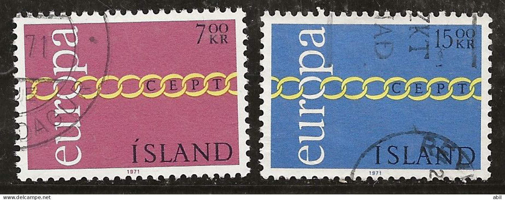 Islande 1971 N° Y&T : 404 Et 405 Obl. - Usati