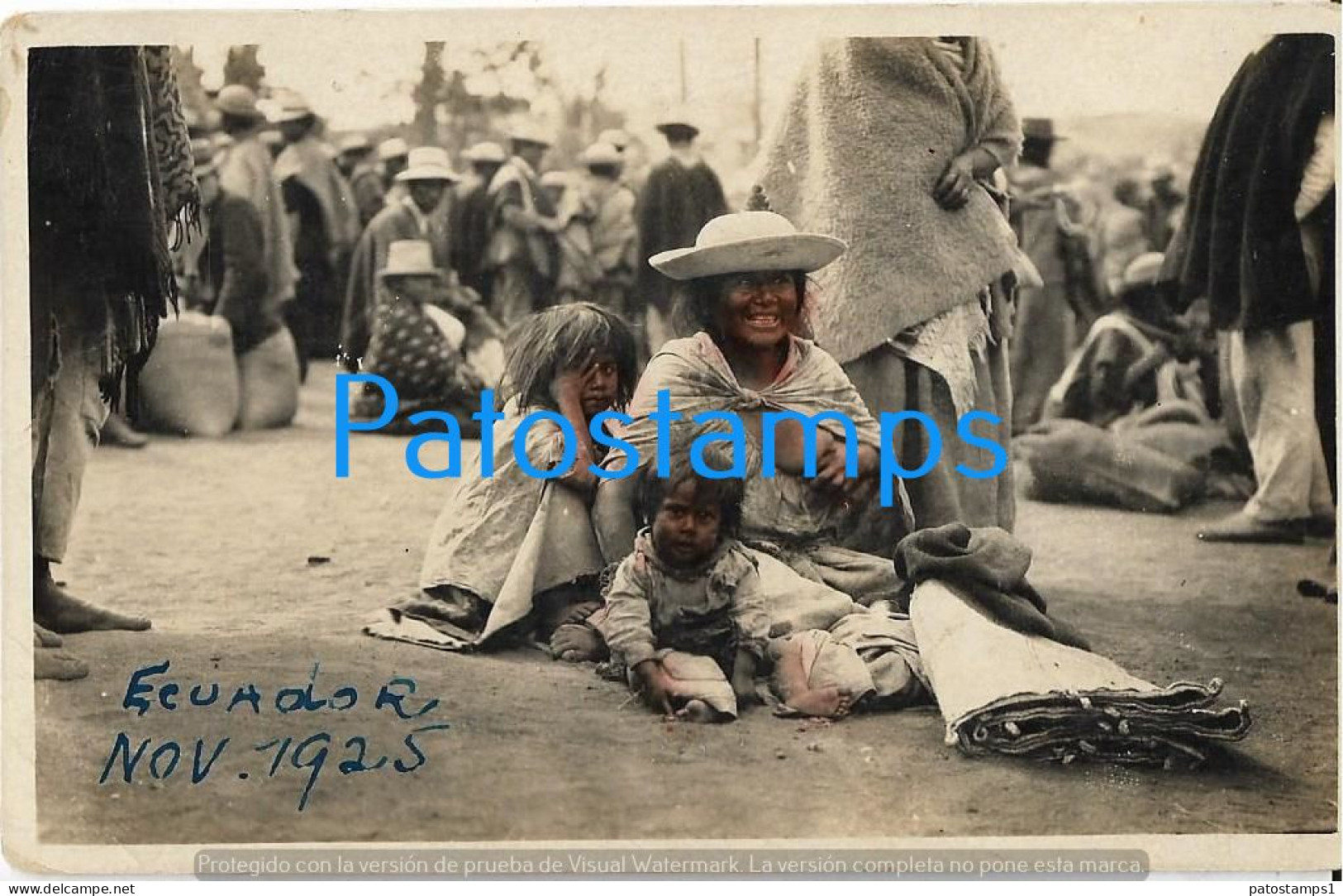 224769 EQUATOR COSTUMES NATIVE WOMAN AND CHILDREN YEAR 1925 POSTAL POSTCARD - Ecuador
