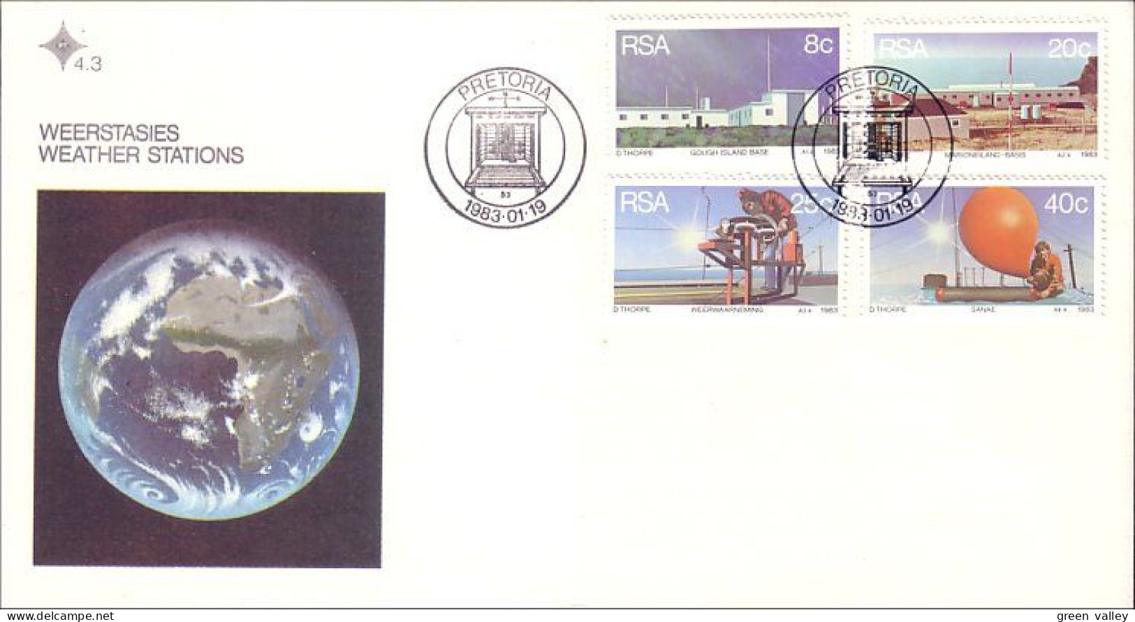 RSA Afrique Du Sud South Africa Meteorologie Weather Station Météorologie FDC Cover ( A91 920) - Climate & Meteorology