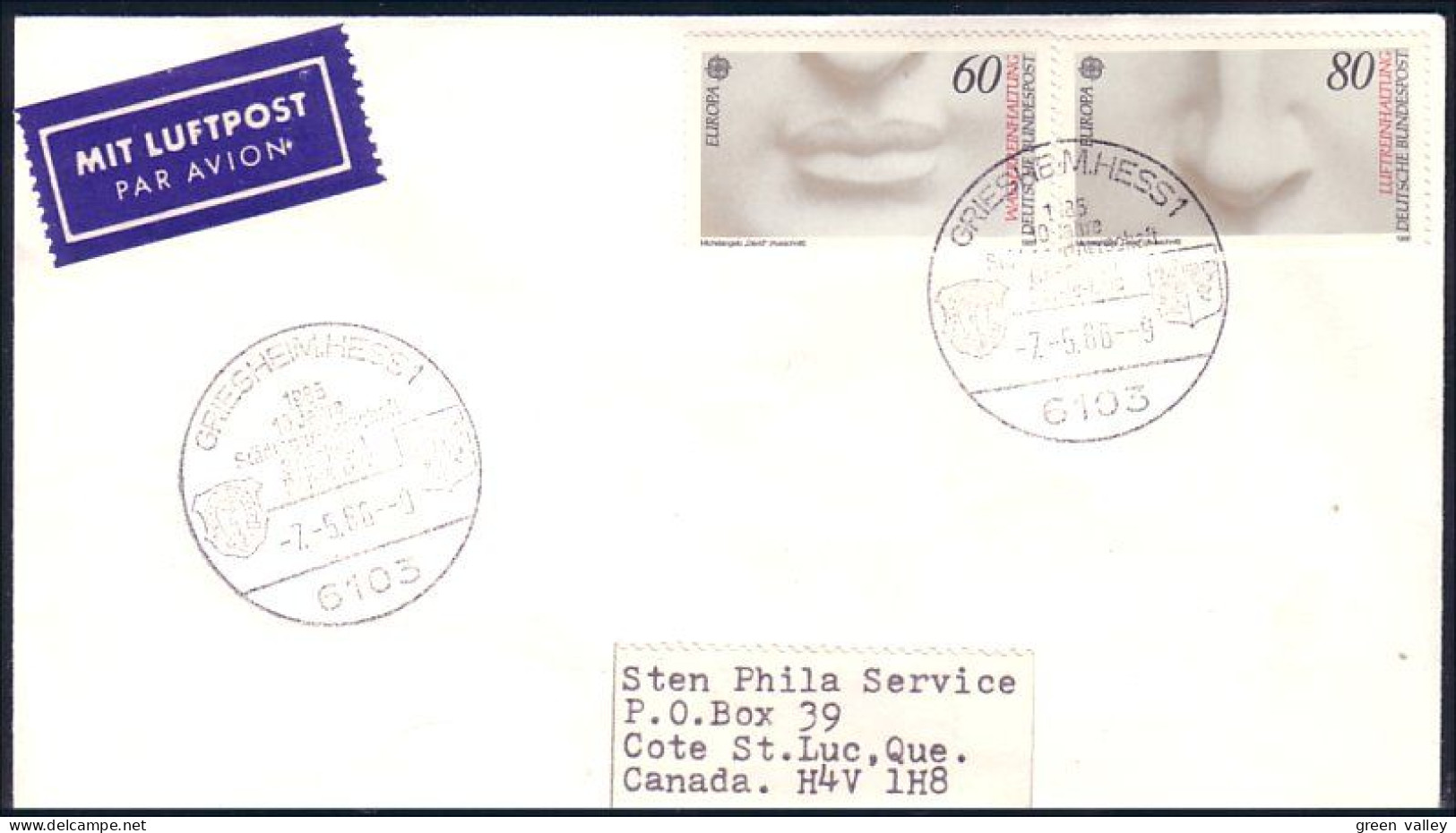 Allemagne Griesheim Bar Le Duc Europa FDC Cover To Canada ( A91 841) - Milieuvervuiling