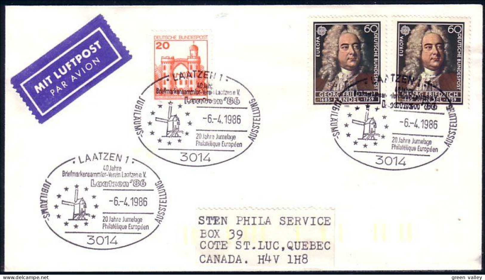 Allemagne Handel Moulin A Vent Windmill Europa FDC Cover To Canada ( A91 829) - Molens