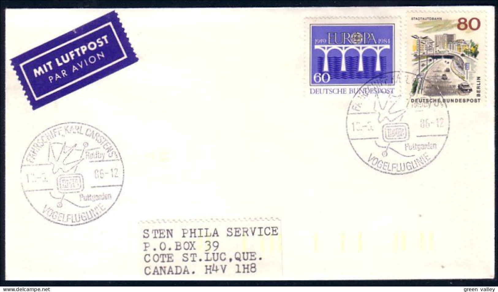 Germany 1986 Europa FDC Cover Flight By Pidgeon ( A91 815) - Piccioni & Colombe