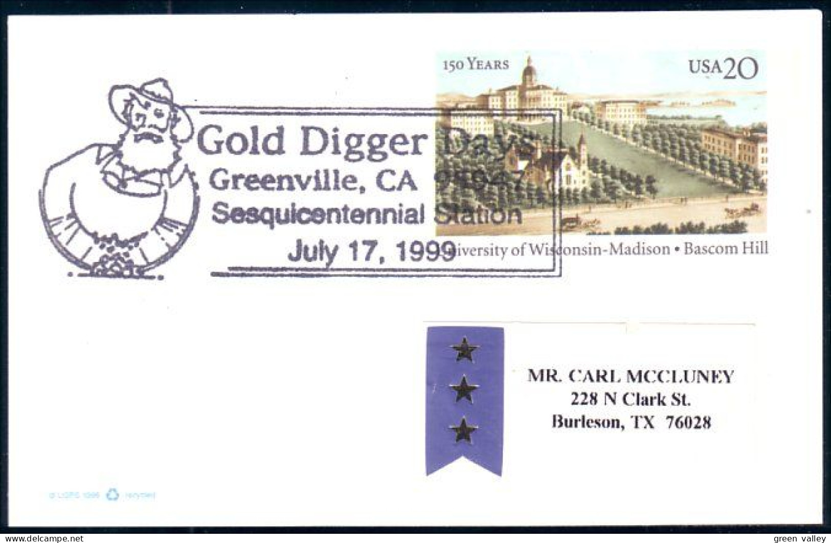 US Postcard Gold Digger Day Greenville, CA JULY 17, 1999 ( A91 732) - Minerals