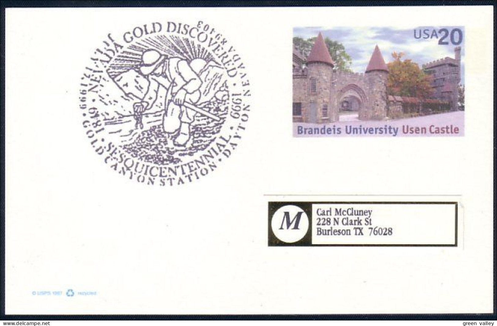 US Postcard Nevada Gold Discovery 150th Dayton, NV JULY 12, 1999 ( A91 730) - Minerals