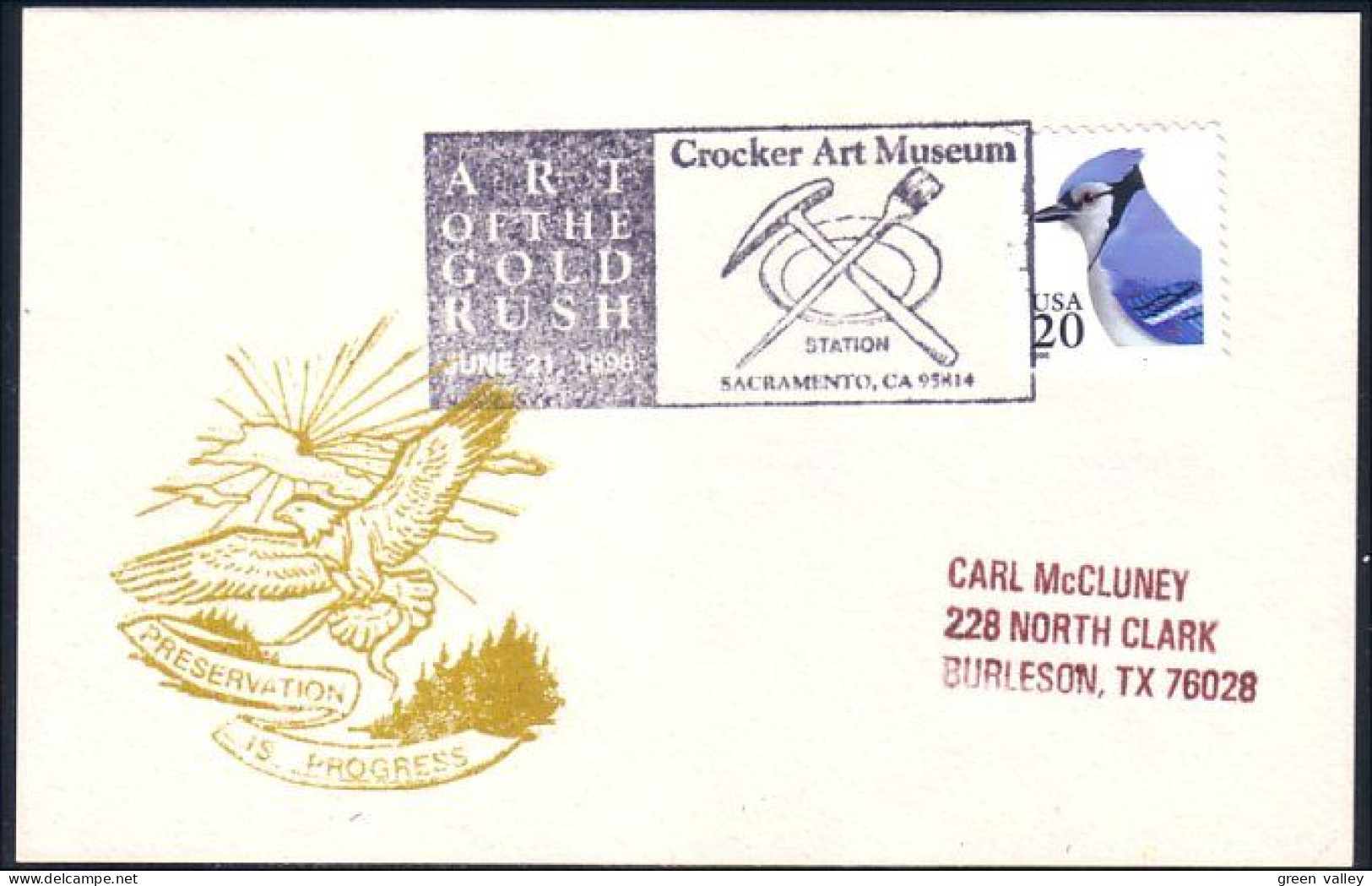 US Postcard Art Of Gold Rush Sacramento, CA JUNE 21, 1998 ( A91 705) - Minerales