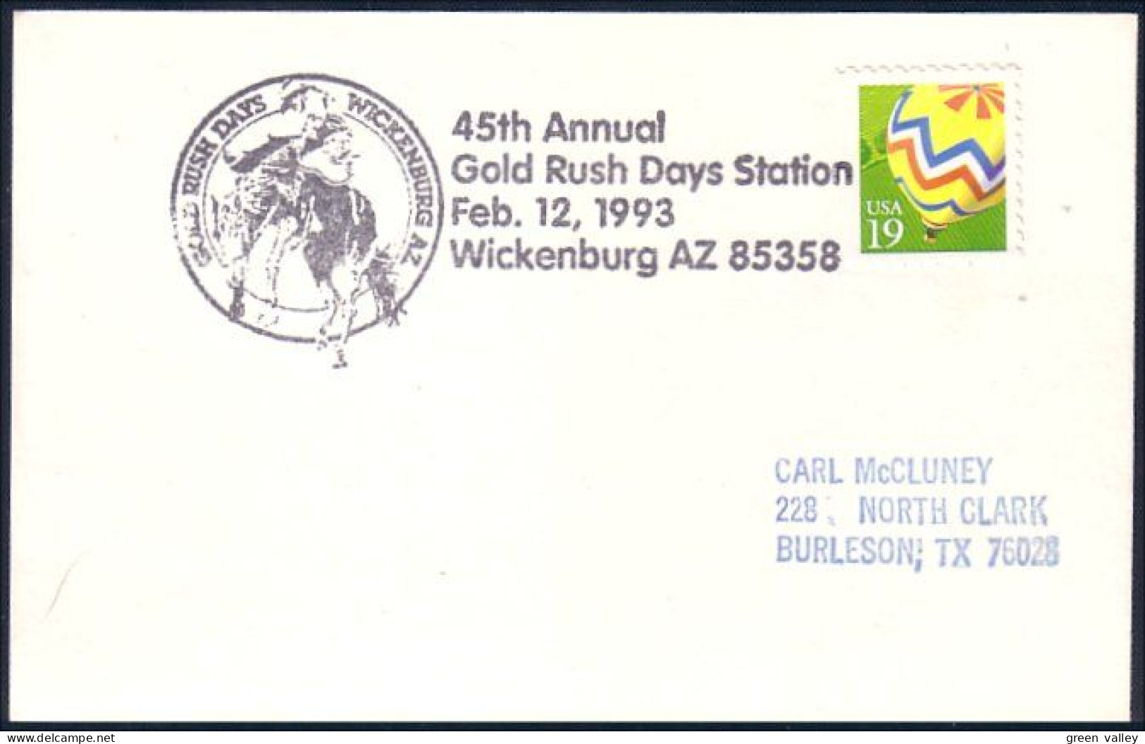 US Postcard Gold Rush Days Wickenburg, AZ FEB 12, 1993 ( A91 681) - Minerals