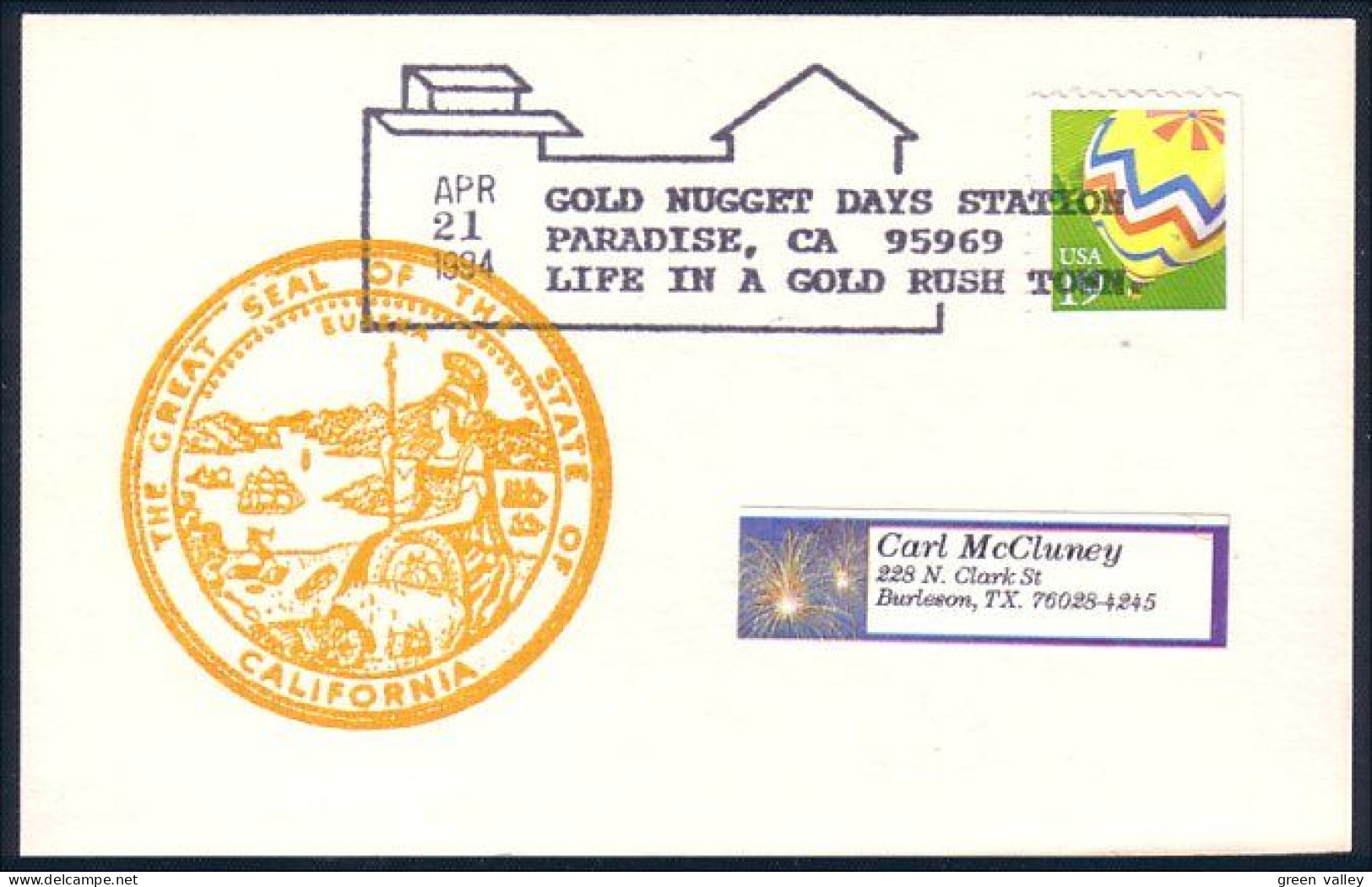 US Postcard Gold Hill Founders' Day Gold Hill, NC APR 21, 1994 ( A91 689) - Minéraux