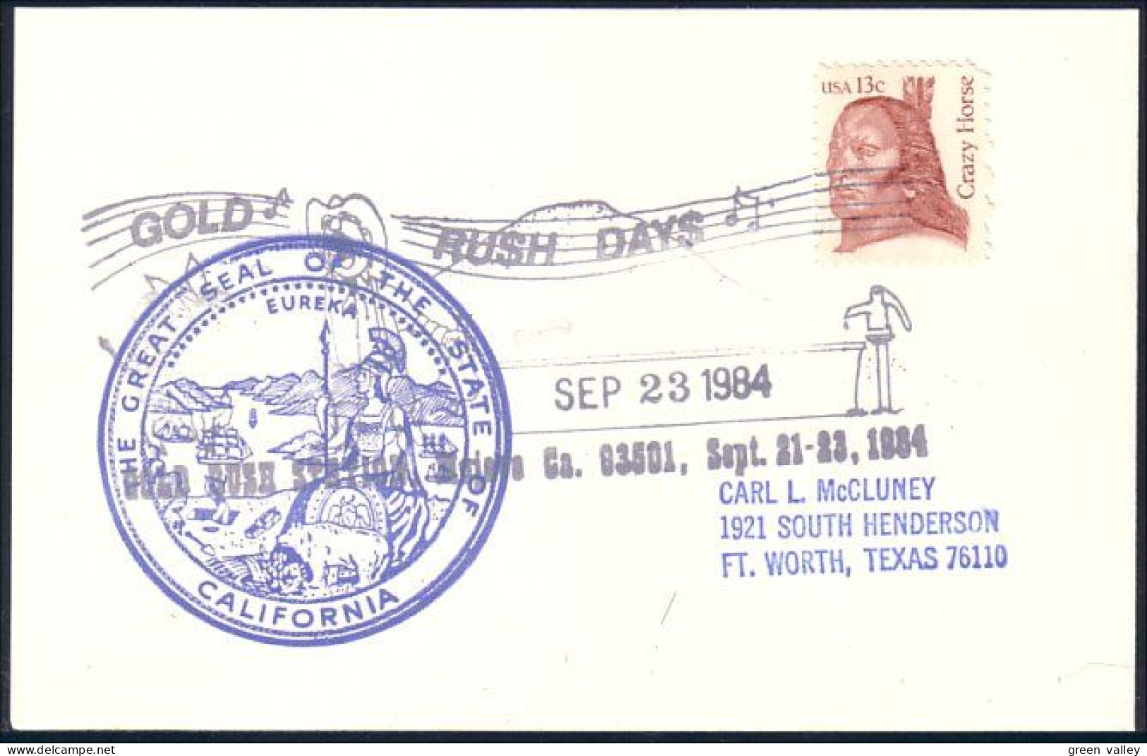 US Postcard Gold Rush Days Mujave, CA SEP 23, 1984 ( A91 652) - Minerals
