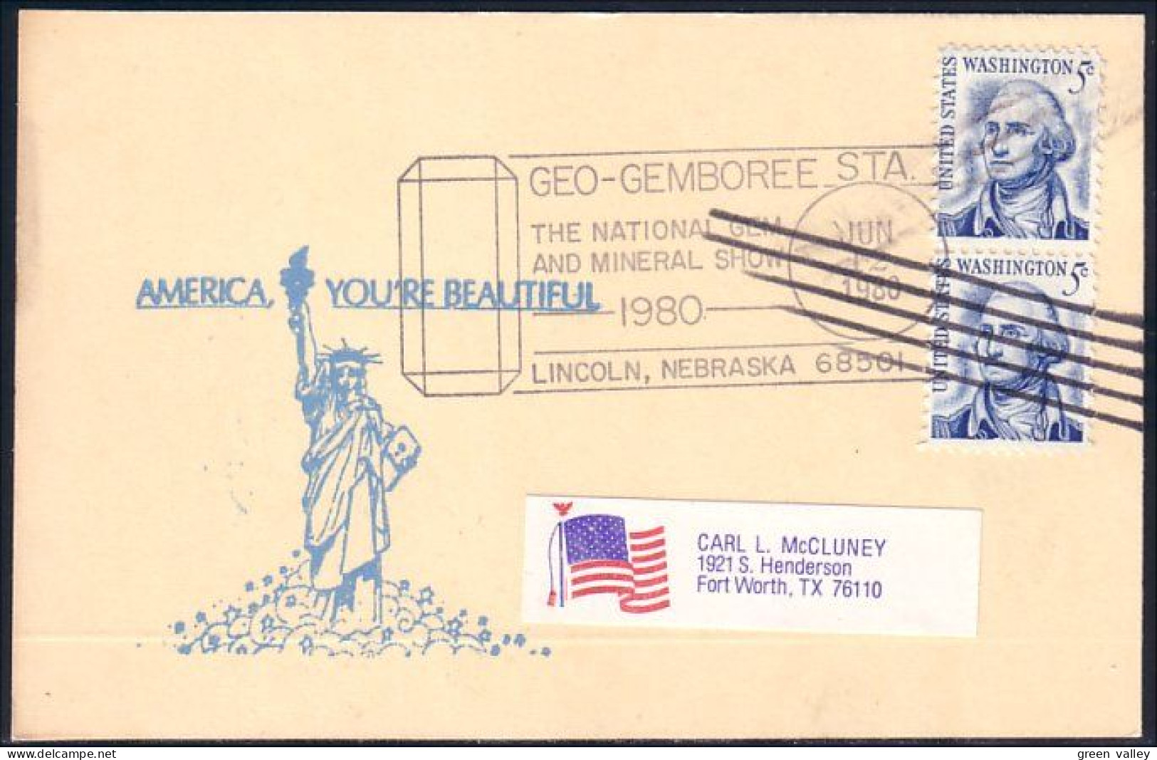 US Postcard Geo-Gemboree National Gem And Mineral Show Linciln, NE JUN 12, 1980 ( A91 580) - Minerals