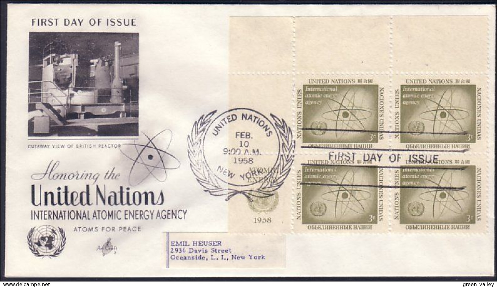 United Nations ( NY) Atomic Energy Agency FDC Cover ( A91 574) - Atom