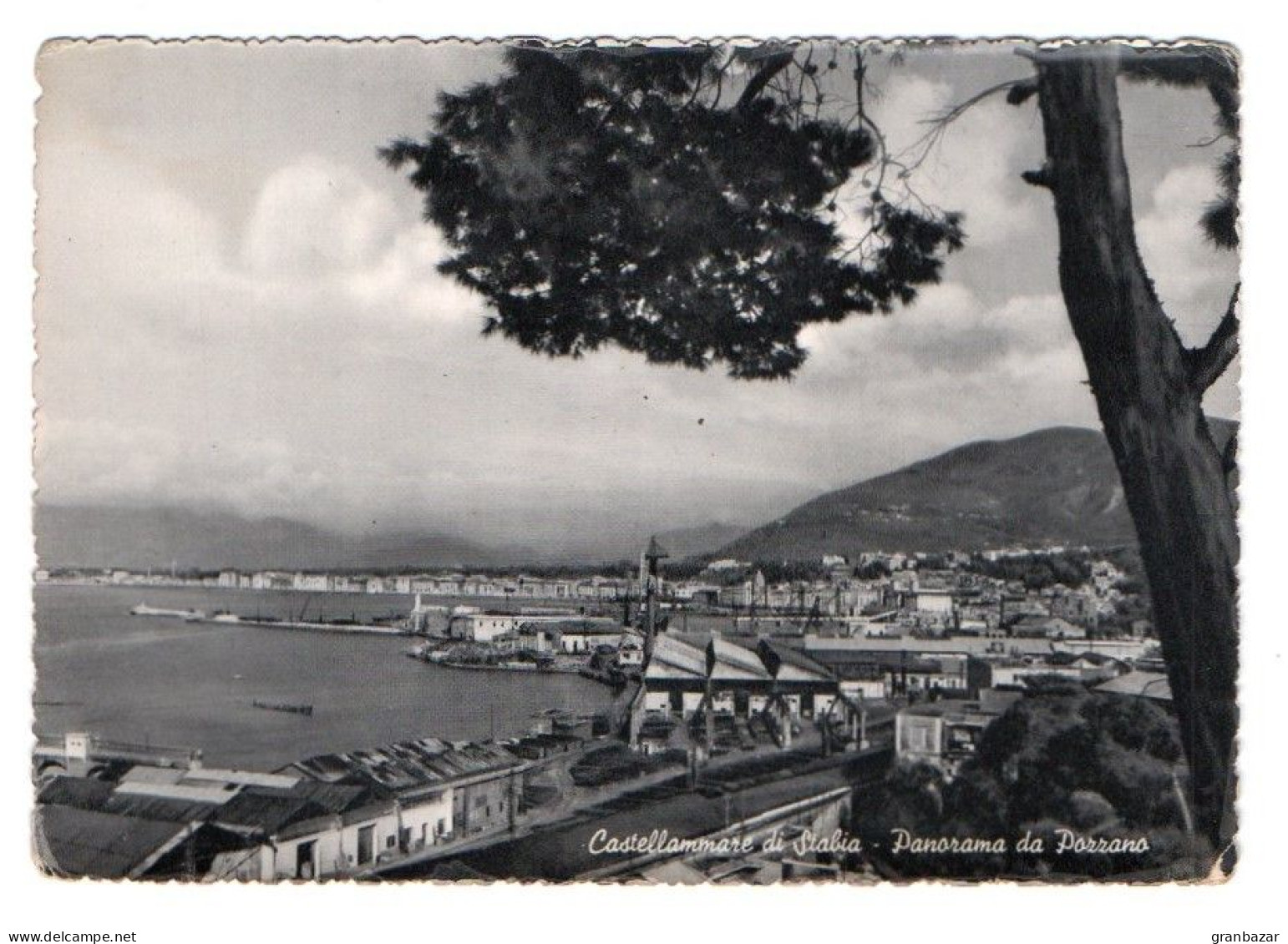 CASTELLAMARE DI STABIA, PANORAMA, B/N, VIAGGIATA 1955      **//** - Castellammare Di Stabia