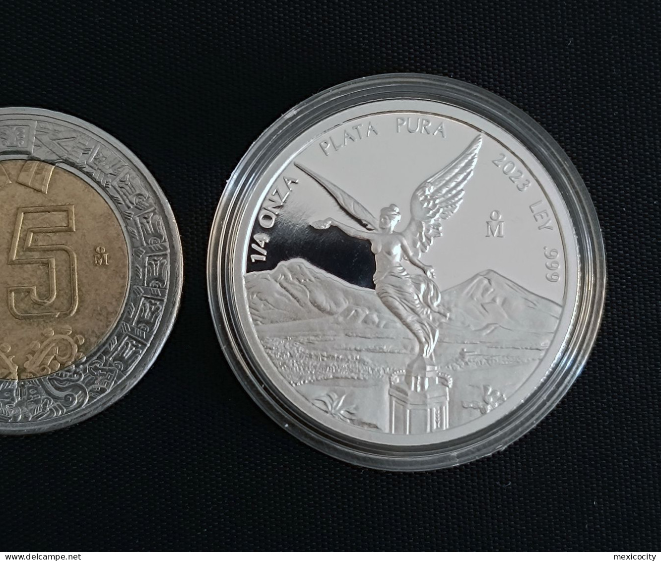 MEXICO 2023 LIBERTAD 1/4 Oz. .999 Silver Piece PROOF Ed., Encapsulated, Ltd. Mintage, Nice - México