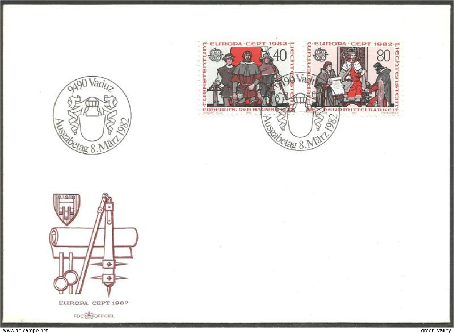 Liechtenstein Europa 1982 FDC Cover ( A92 109b) - 1982