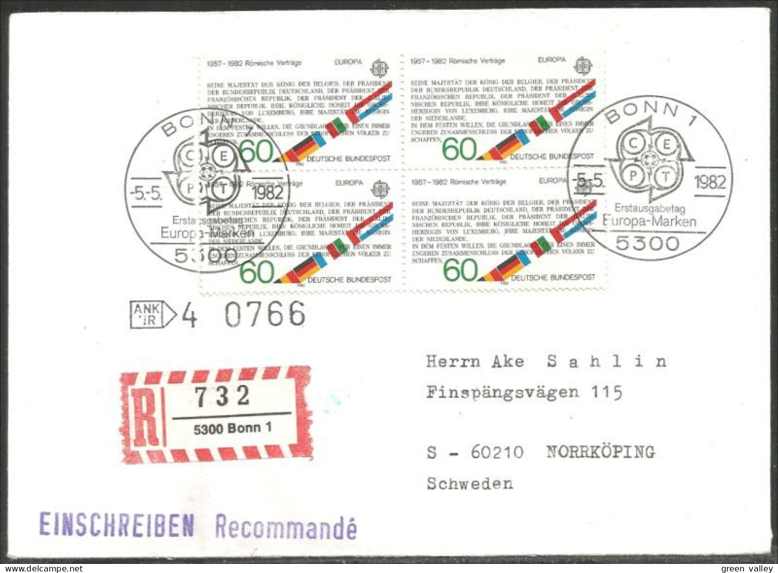 Germany Europa 1982 Registered FDC Cover ( A92 106) - 1982
