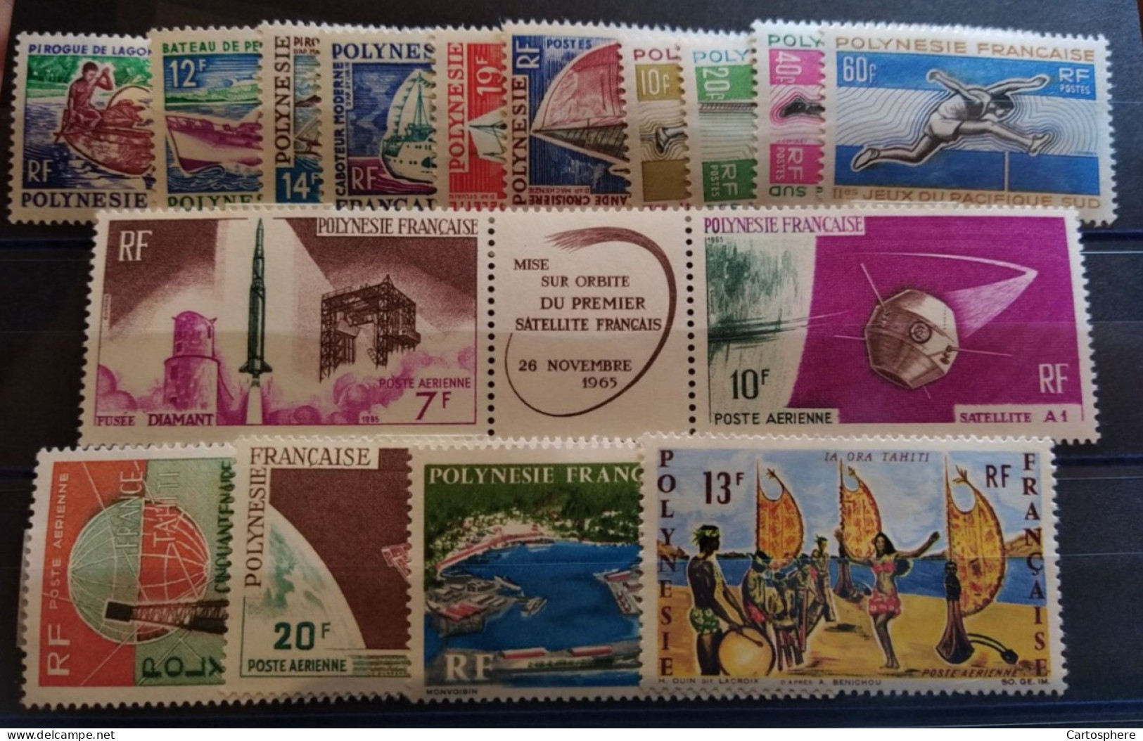 POLYNESIE ANNEE COMPLETE 1966 NEUF *  36 à 45 Et PA 16 à 21 - Nuevos