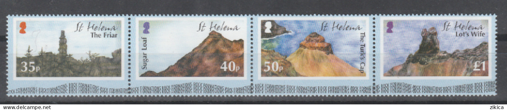 Saint Helena Island 2005 Rock Formations. Strip Of 4. MNH** - Saint Helena Island