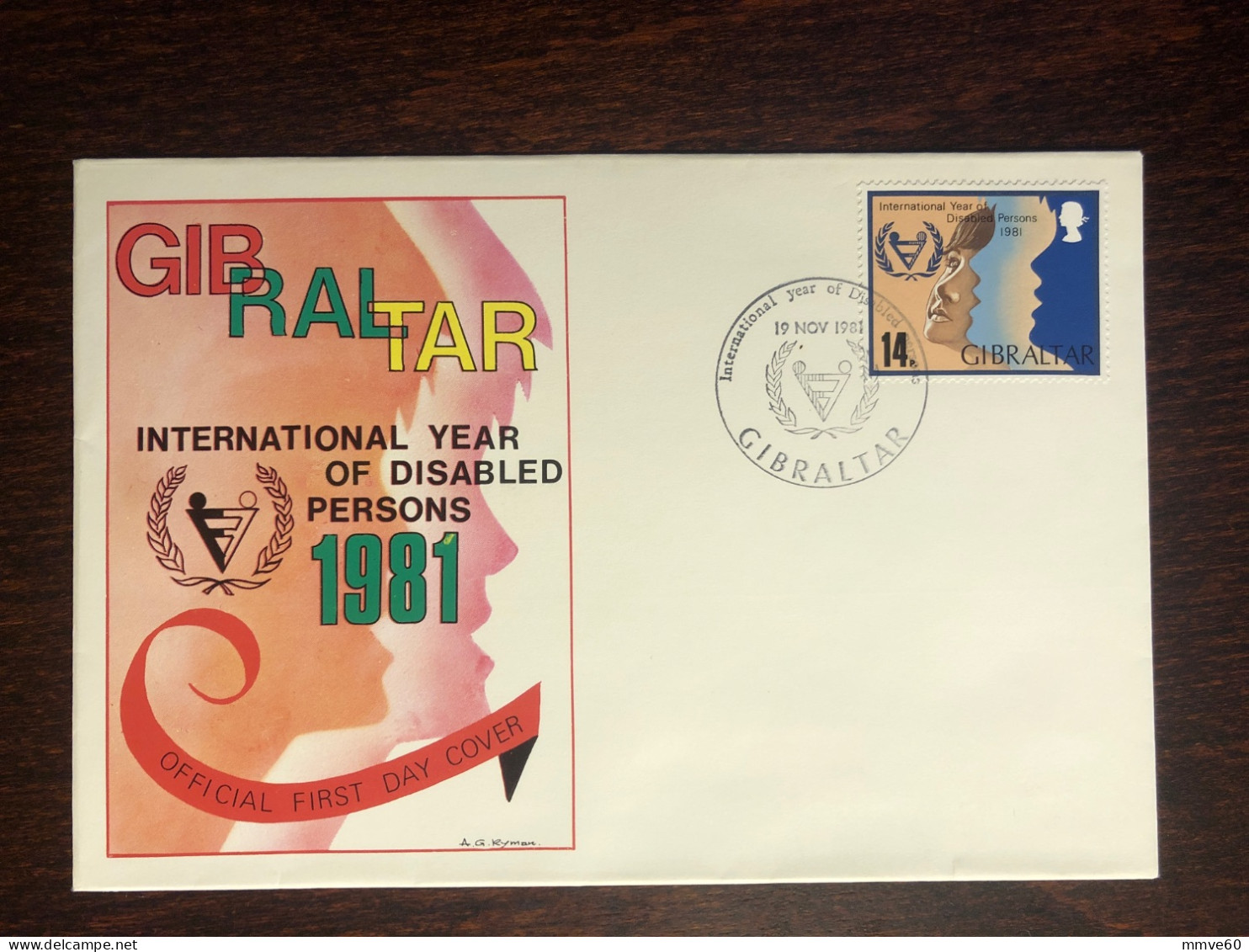 GIBRALTAR FDC COVER 1981 YEAR DISABLED PEOPLE HEALTH MEDICINE STAMPS - Gibraltar