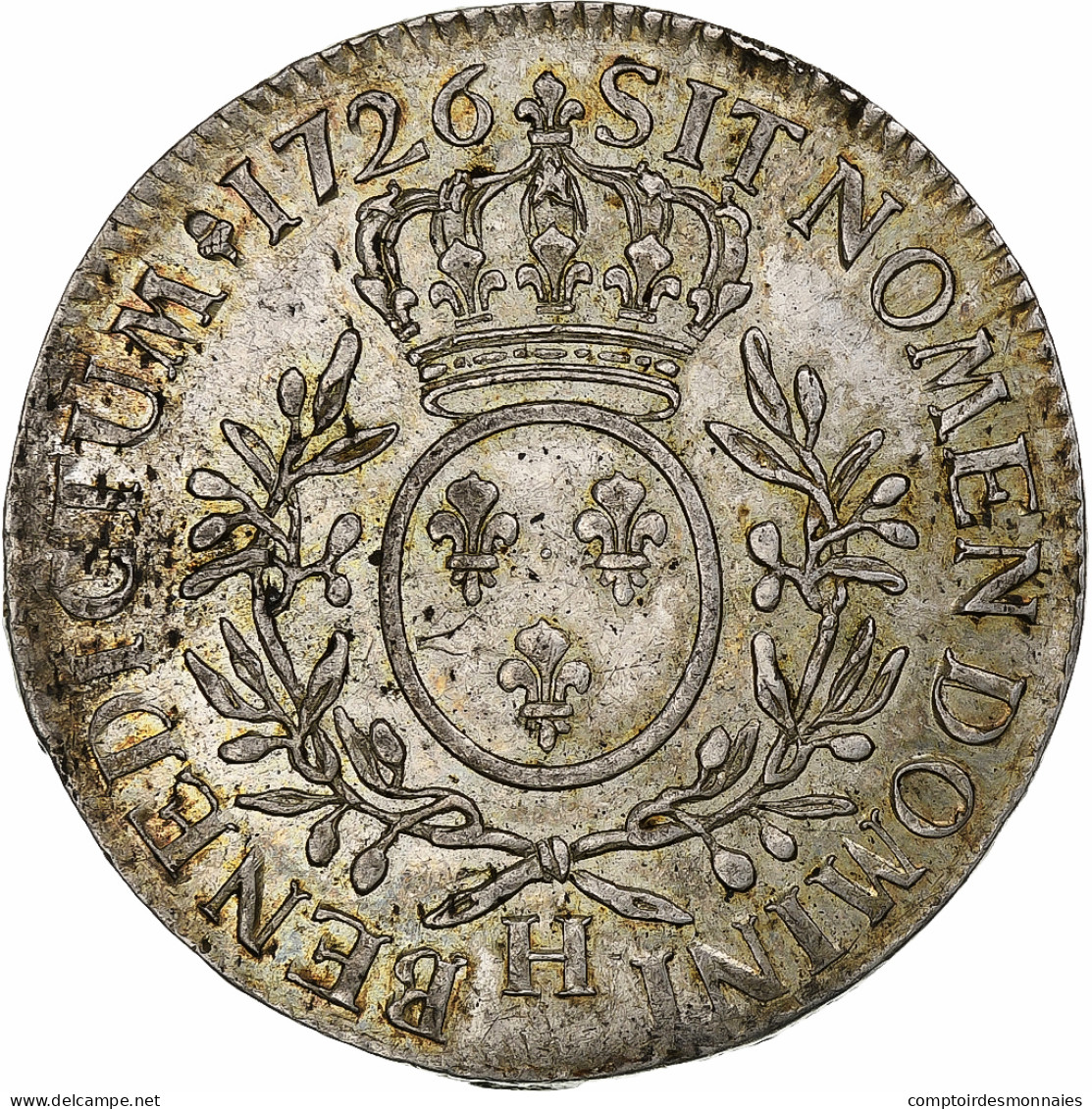 France, Louis XV, Ecu Aux Branches D'olivier, 1726, La Rochelle, Argent, SUP - 1715-1774 Louis XV Le Bien-Aimé
