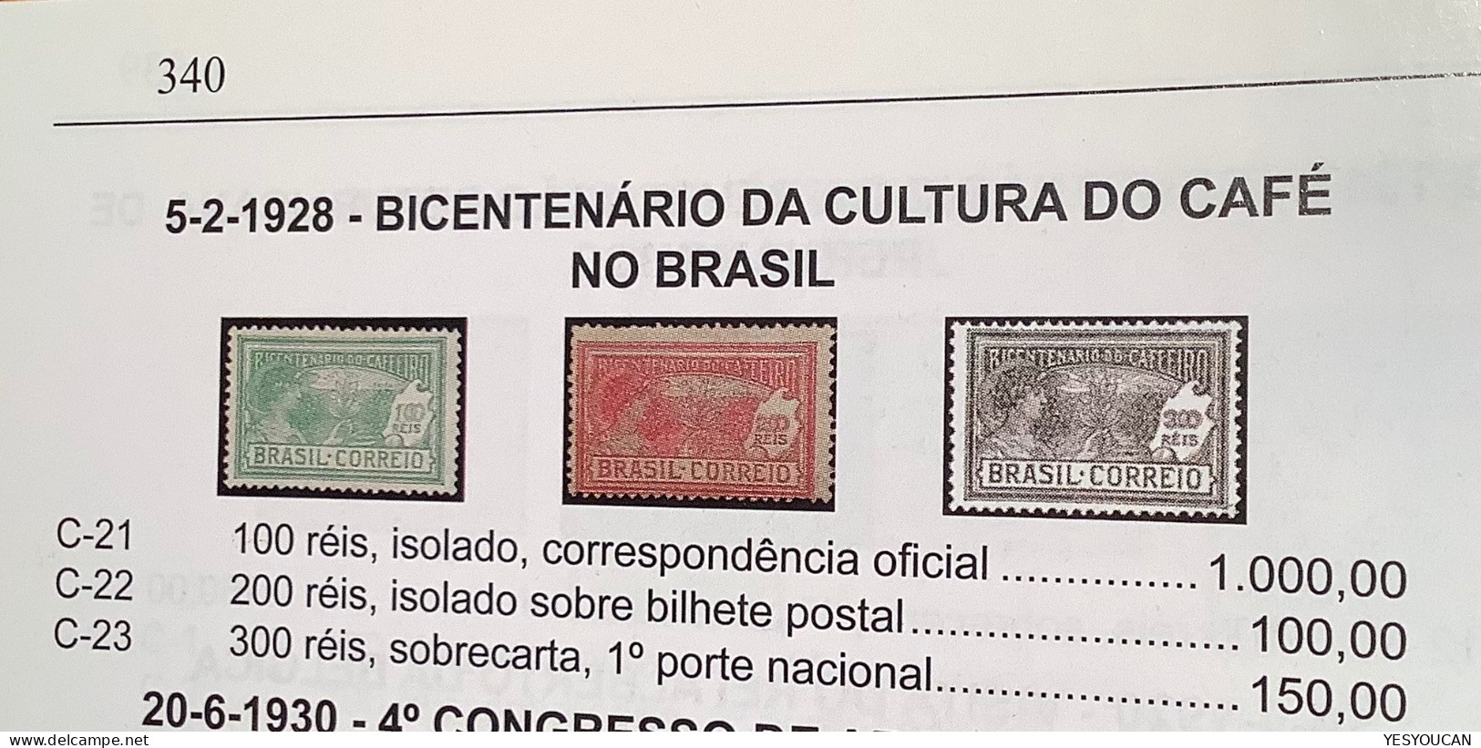 Brazil 1928 100 Reis Green RARE ON COVER RHM 1000$ #C-21 Bicentenario Do Café No Brasil (postal Stationery Coffee Lettre - Covers & Documents