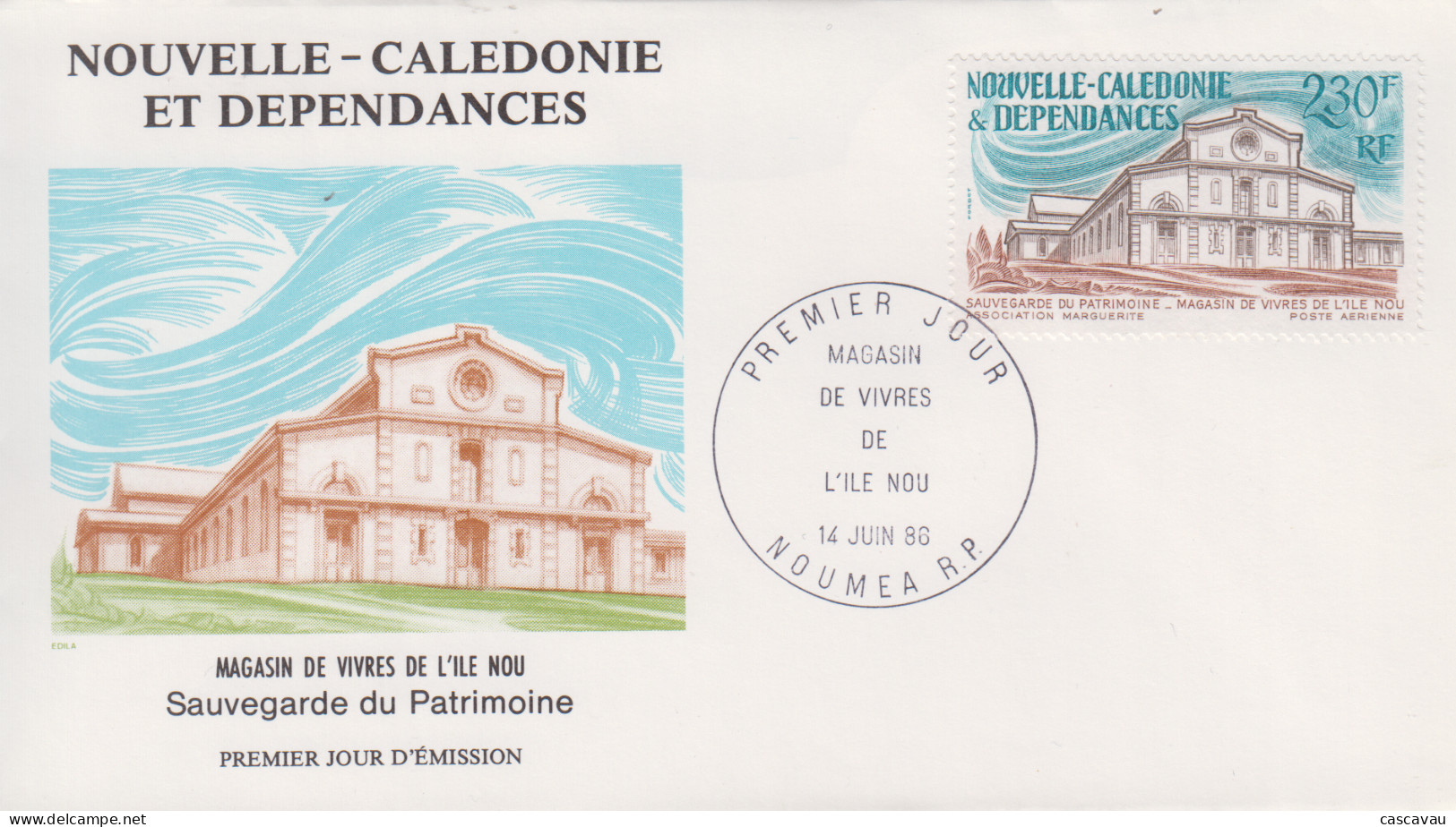 Enveloppe  FDC  1er  Jour    NOUVELLE  CALEDONIE     Magasin  De  Vivres  De  L' ILE  De  NOU     1986 - FDC