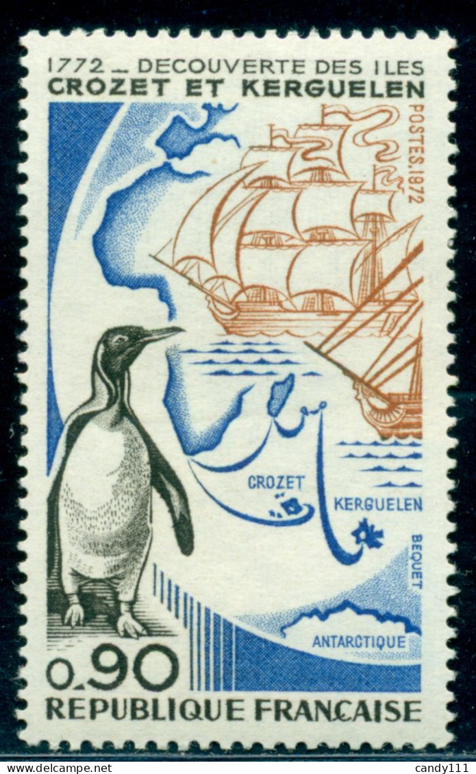 1972 Krozet,Kerguelen,atarctic Islands,Imperial Penguin,ship,France,1780,MNH - Penguins