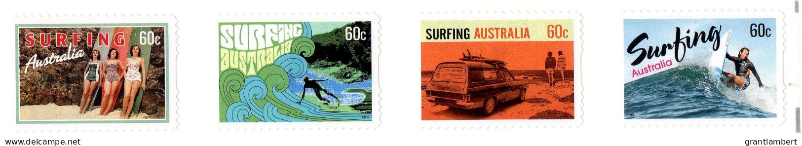 Australia 2013 Surfing  Set As Strip Of 4 Self-adhesives MNH - Neufs