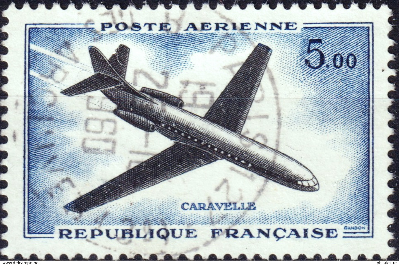 FRANCE - 1960 TàD "PARIS-127 / R. DES ARCHIVES (13è)" (Type A8) Sur Yv.PA40 5fr Caravelle - 1960-.... Matasellados