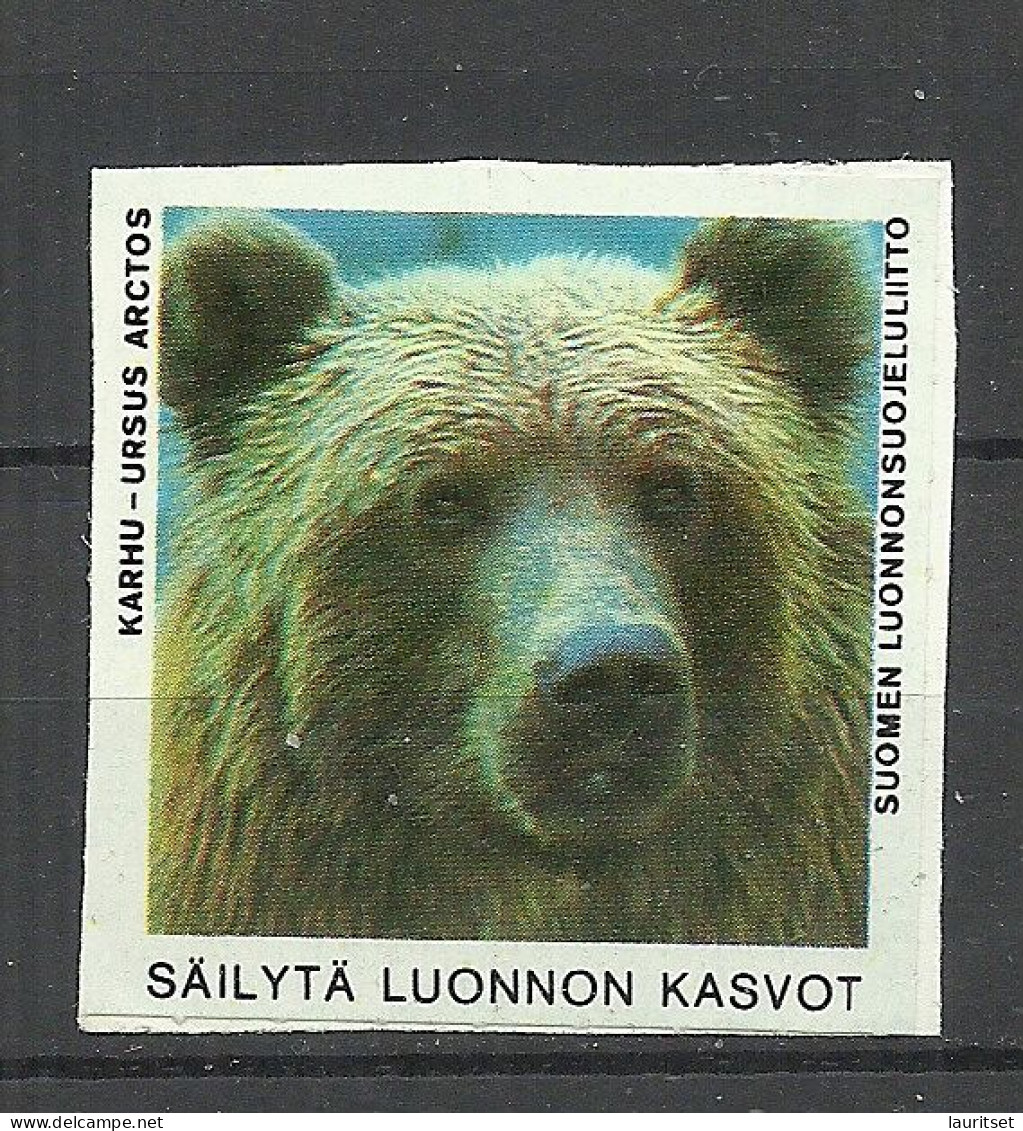 FINLAND Tierschutz Animal Protection Bear Bär Vignette Spendemarke * - Bären