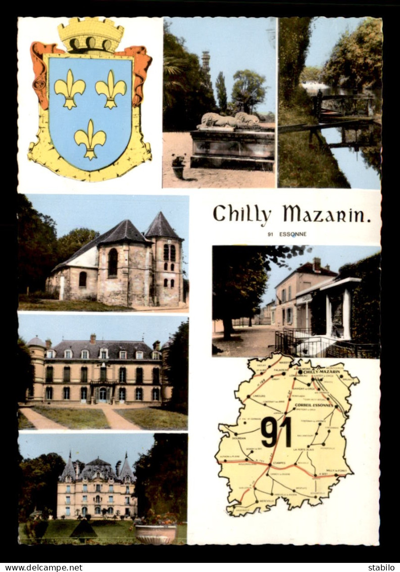 91 - CHILLY-MAZARIN - MULTIVUES ET BLASON - Chilly Mazarin