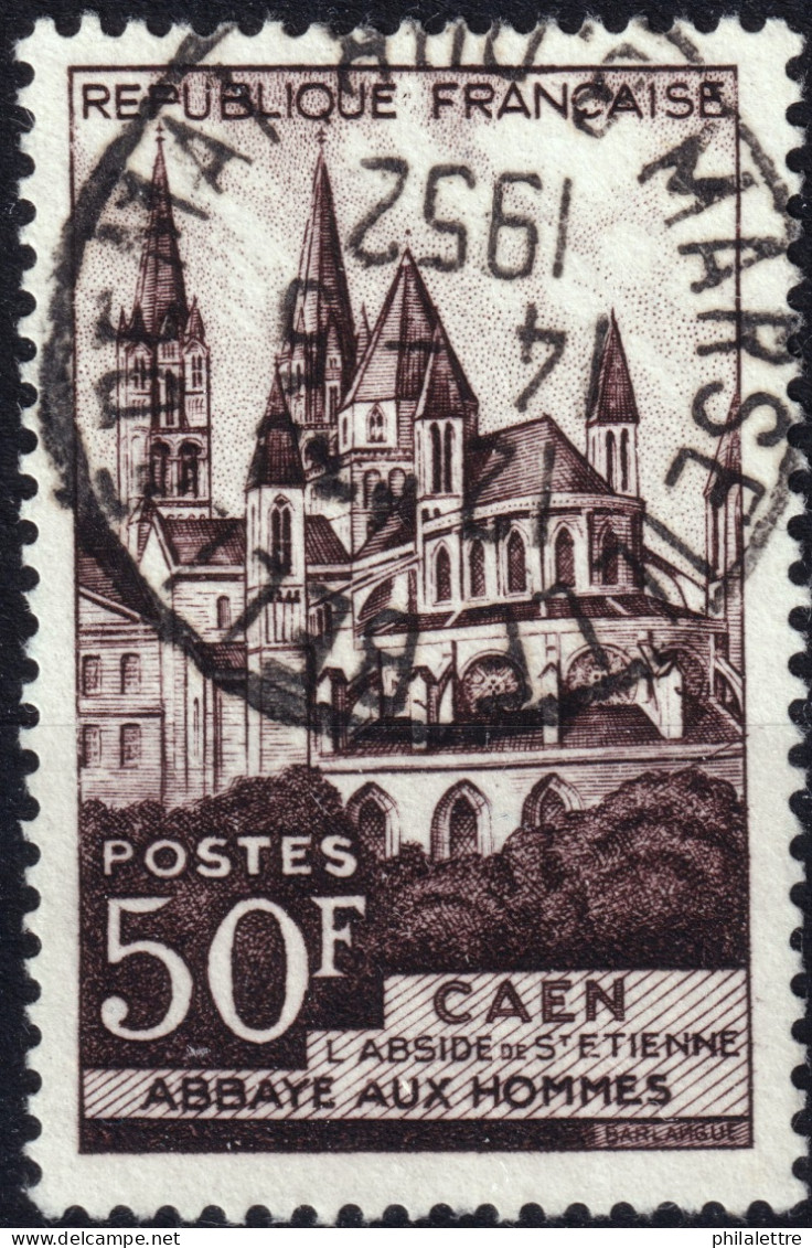 FRANCE - 1952 TàD "MARSEILLE BELLE DE MAI / B DU R" (Type A7) Sur Yv.917 50fr Abbaye De Caen - Used Stamps