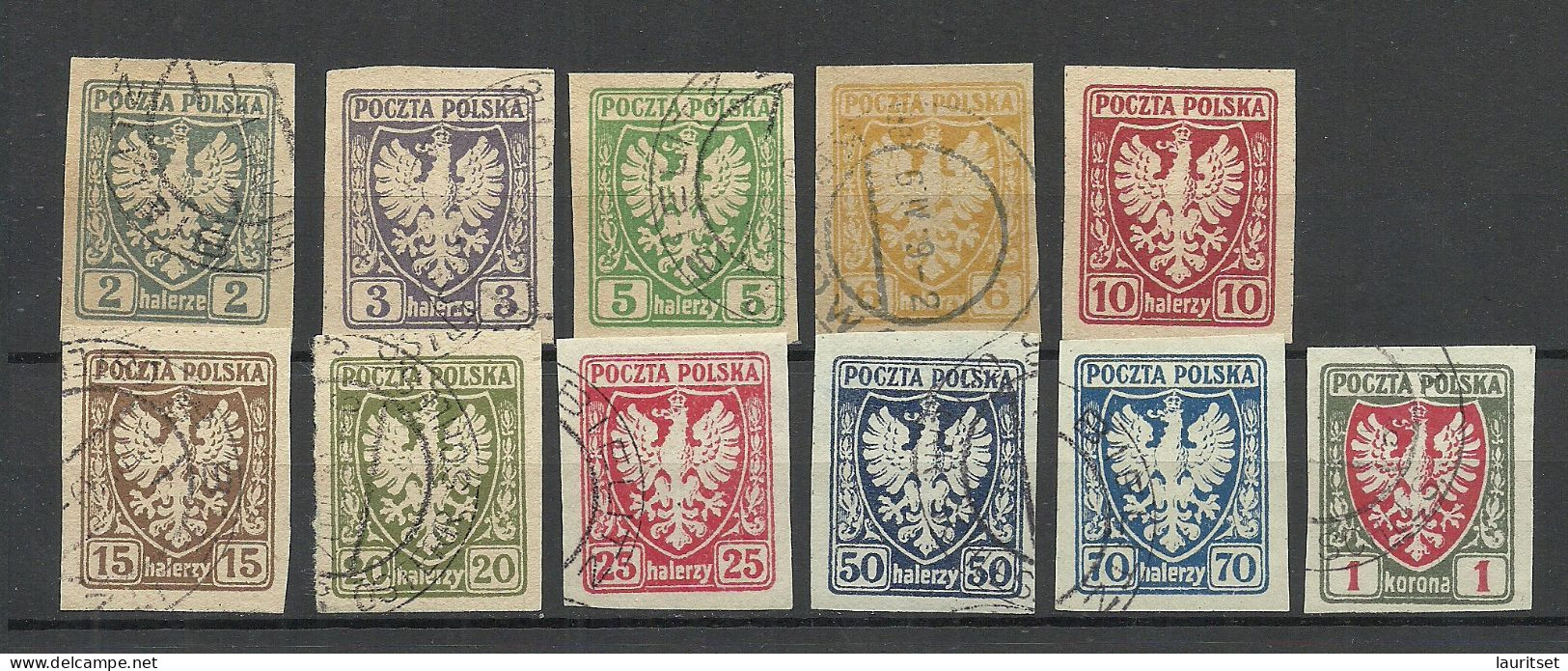 POLEN Poland 1919 Michel 54 - 64 O - Used Stamps