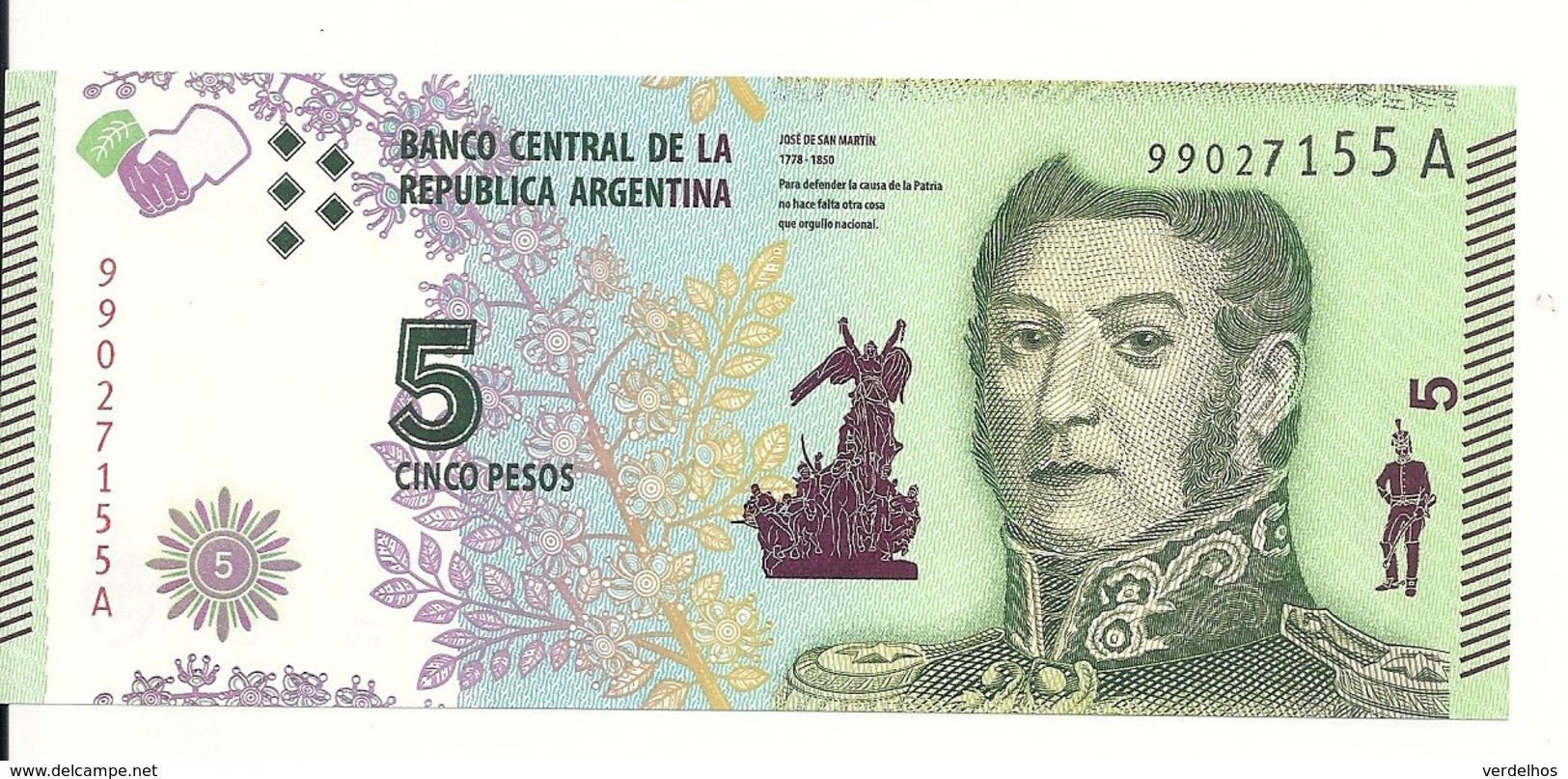 ARGENTINE 5 PESOS ND2015 UNC P 359 - Argentinië