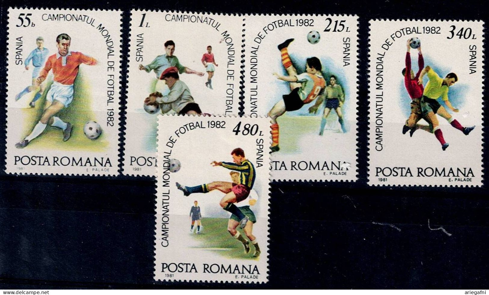 ROMANIA 1981 FOOTBALL MI No 3837-43 MNH VF!! - Ungebraucht