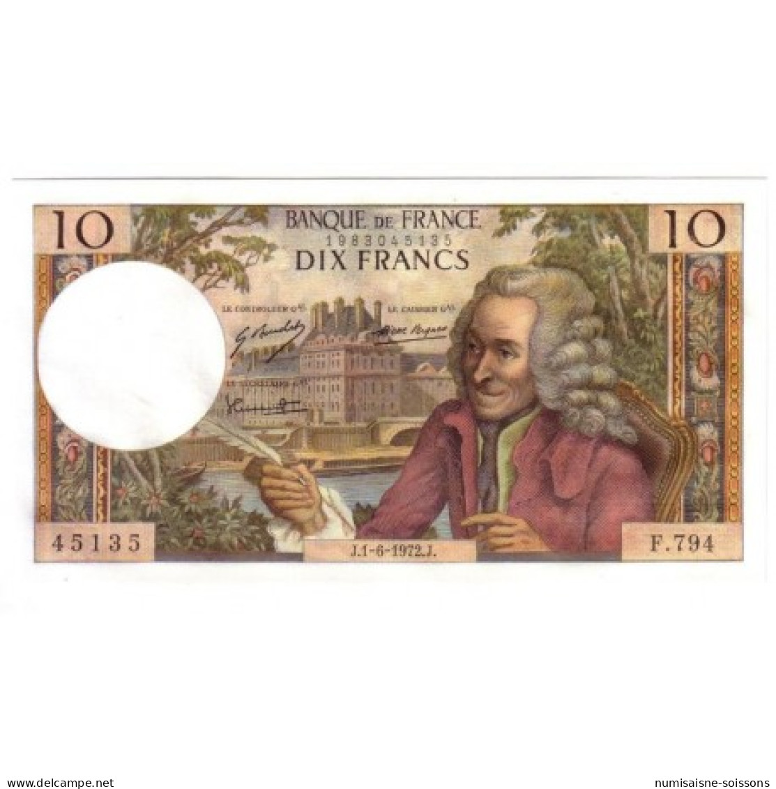 FAY 62/57 - 10 FRANCS VOLTAIRE - 01/06/1972 - NEUF - PICK 147 - 10 F 1963-1973 ''Voltaire''