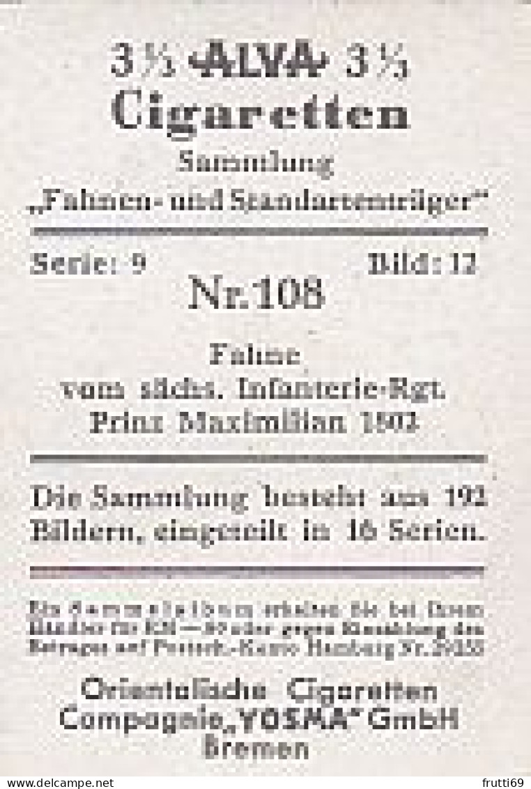 SB 03484 YOSMA - Bremen - Fahnen Und Standartenträger - Nr.108 Fahne Vom Sächs. Infanterie-Rgt. Prinz Maximilian 1802 - Autres & Non Classés