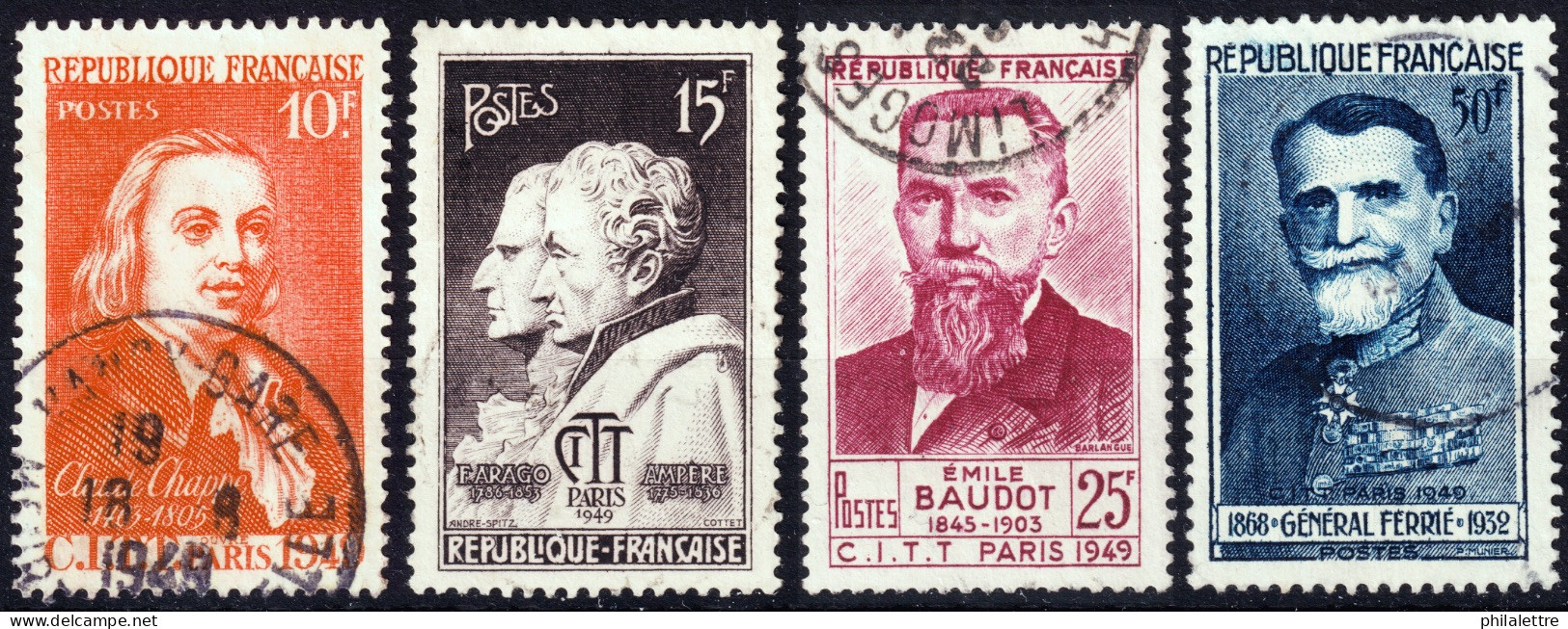 FRANCE - 1949 Yv.844/7 Congrès International De Télégraphie & Téléphonies - Oblitérés TB Cachets Ronds - Used Stamps