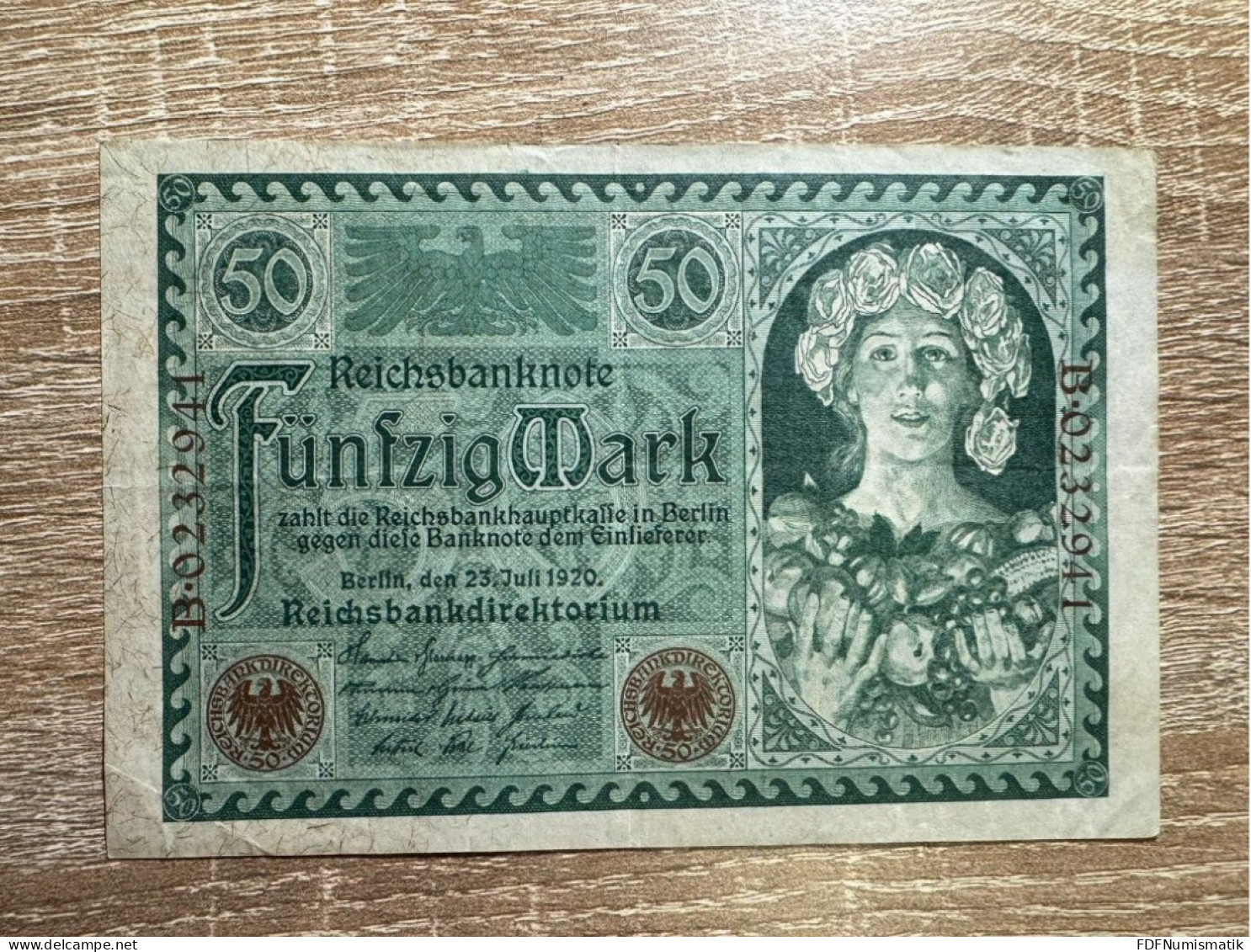 Germany，50 Mark ，1920 ，EF，pick 68 - 50 Mark