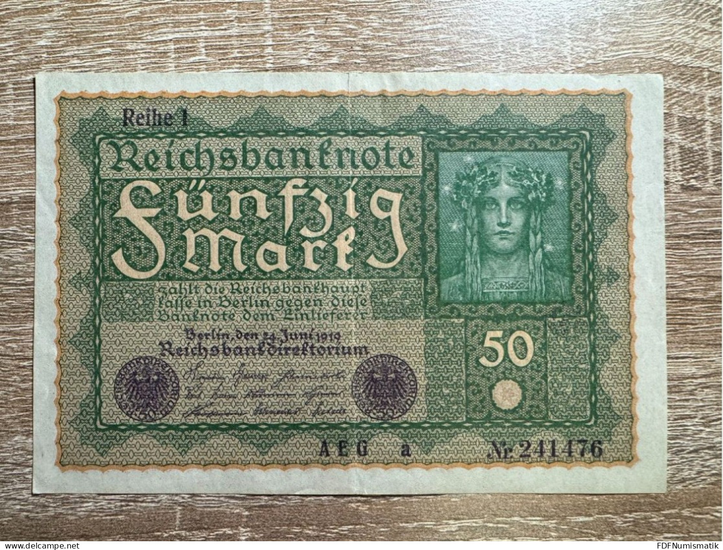 Germany，50 Mark ，1919 ，EF，pick 66 - 50 Mark