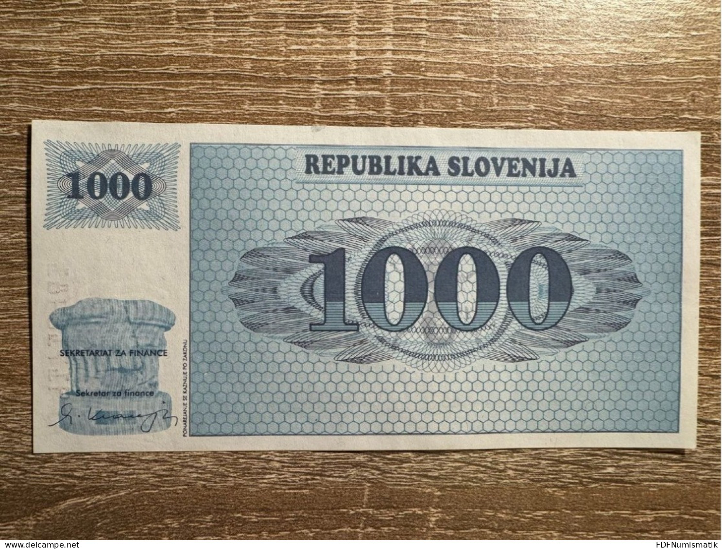 Slovenia，1000 Tolarjev，1991，pick 9a，Gem UNC - Slovenia