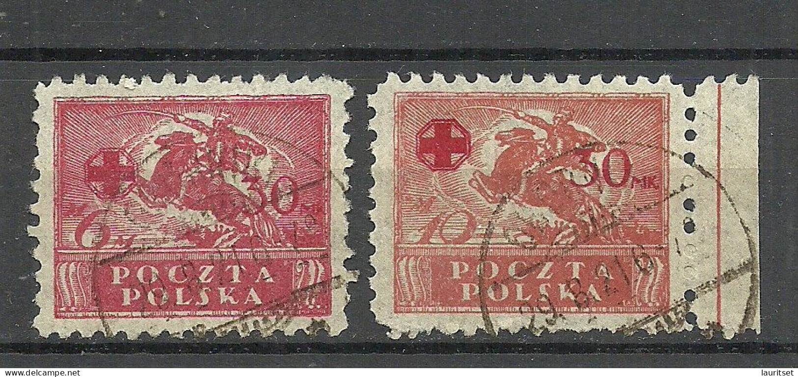 POLEN Poland 1921 Michel 155 - 156 O - Gebraucht