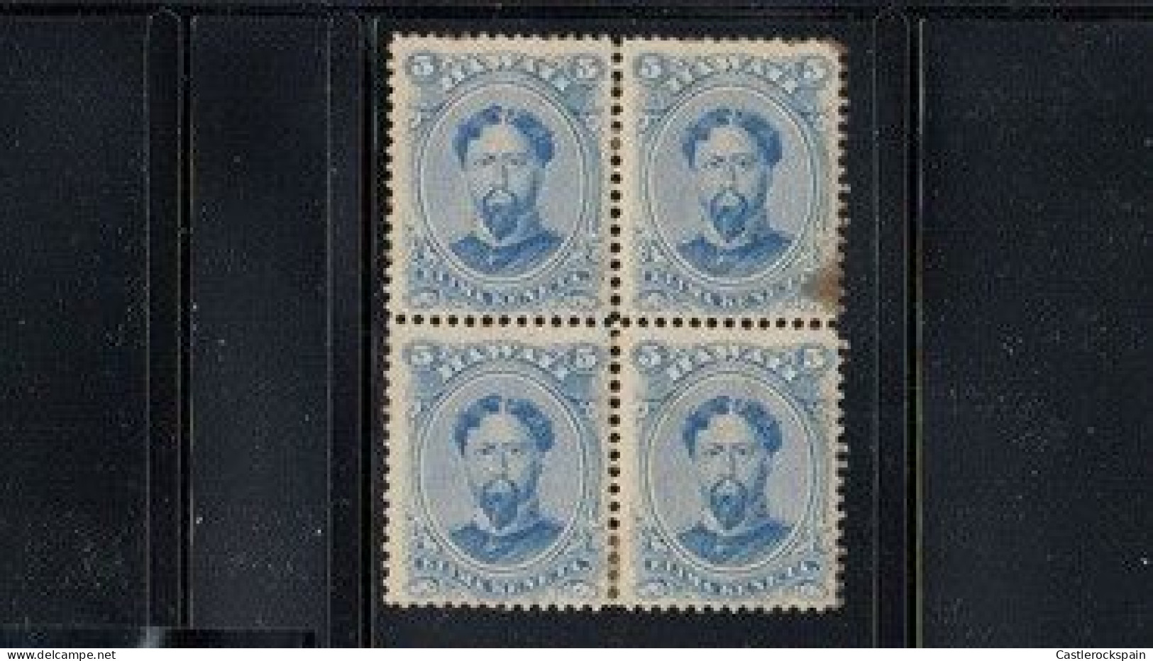 O) 1866 HAWAII, KING KAMEHAMEHA V 5c Blue, TONE,  BLOCK  EXCELLENTE CONDITION - Hawaii