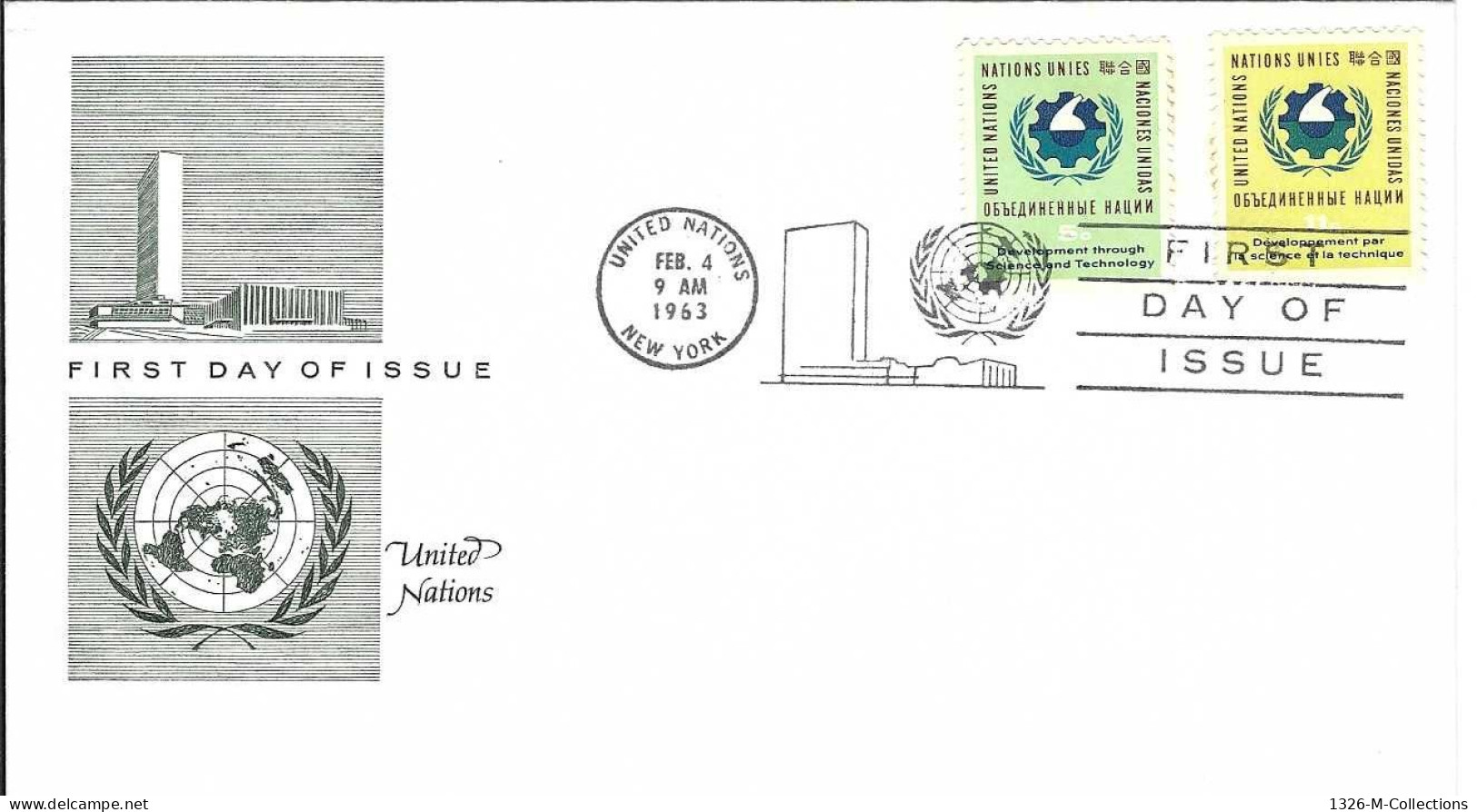 Envellope NATIONS UNIS 1e Jour N° 110 - 111 Y & T - Storia Postale