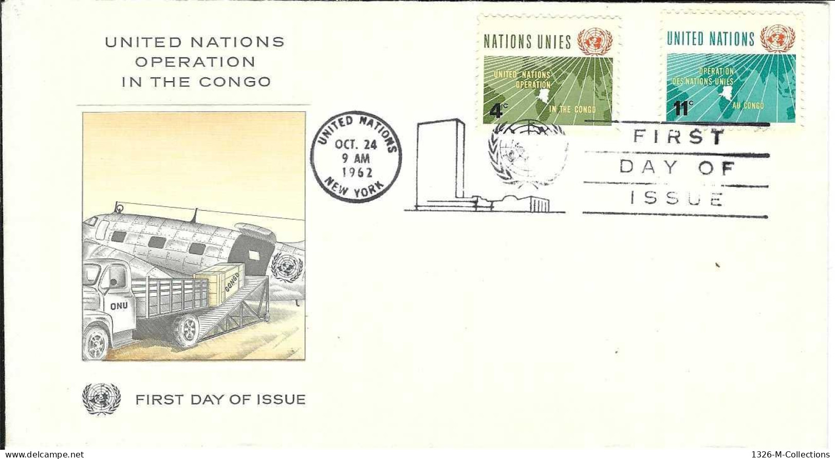 Envellope NATIONS UNIS 1e Jour N° 106 - 107 Y & T - Covers & Documents