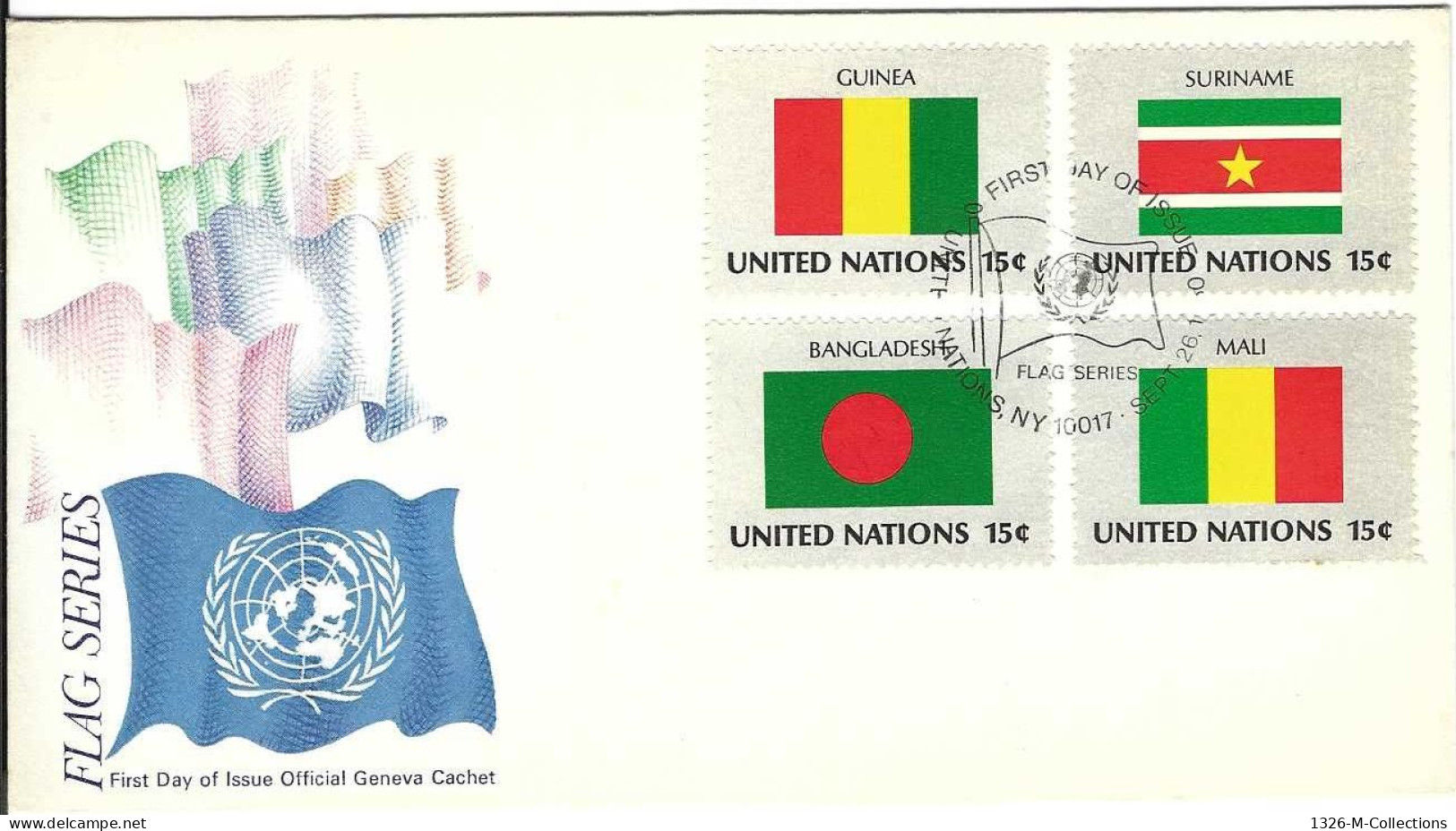 Envellope NATIONS UNIS 1e Jour N° 320 A 323 Y & T - Briefe U. Dokumente