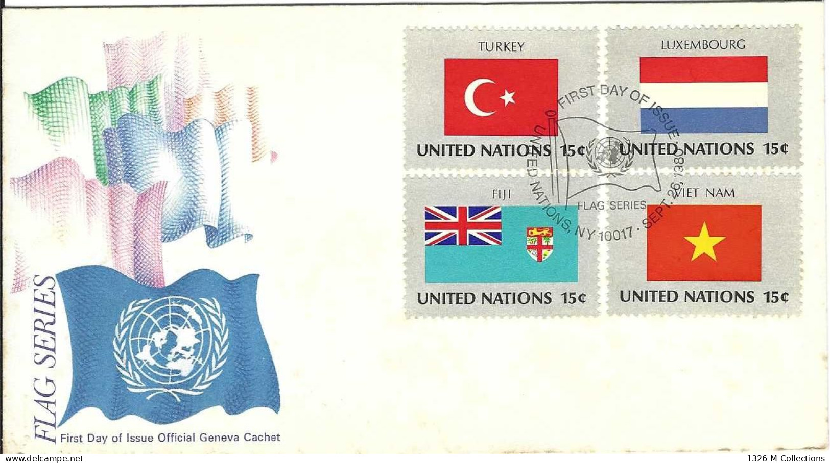 Envellope NATIONS UNIS 1e Jour N° 316 A 319 Y & T - Storia Postale