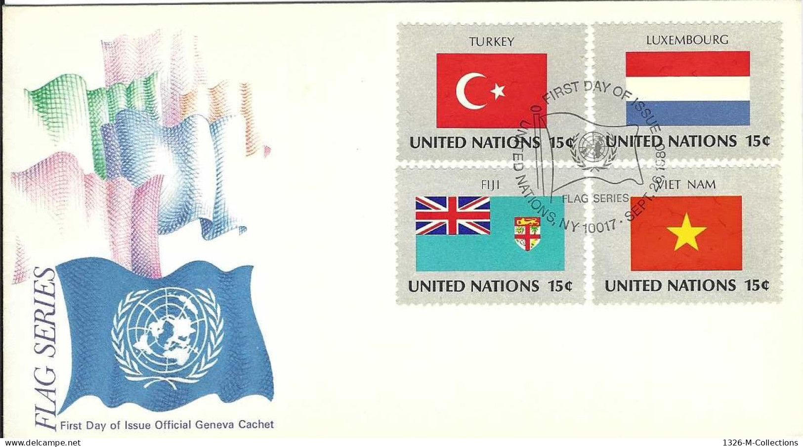 Envellope NATIONS UNIS 1e Jour N° 316 A 319 Y & T - Storia Postale