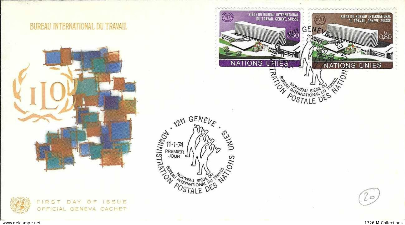 Envellope NATIONS UNIS 1e Jour N° 37 - 38 Y & T - Storia Postale