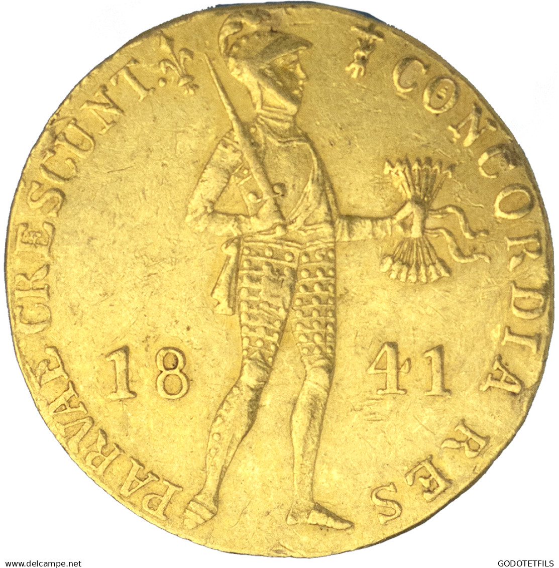 Pays-Bas- Ducat Au Chevalier 1841 Utrecht - Otros & Sin Clasificación