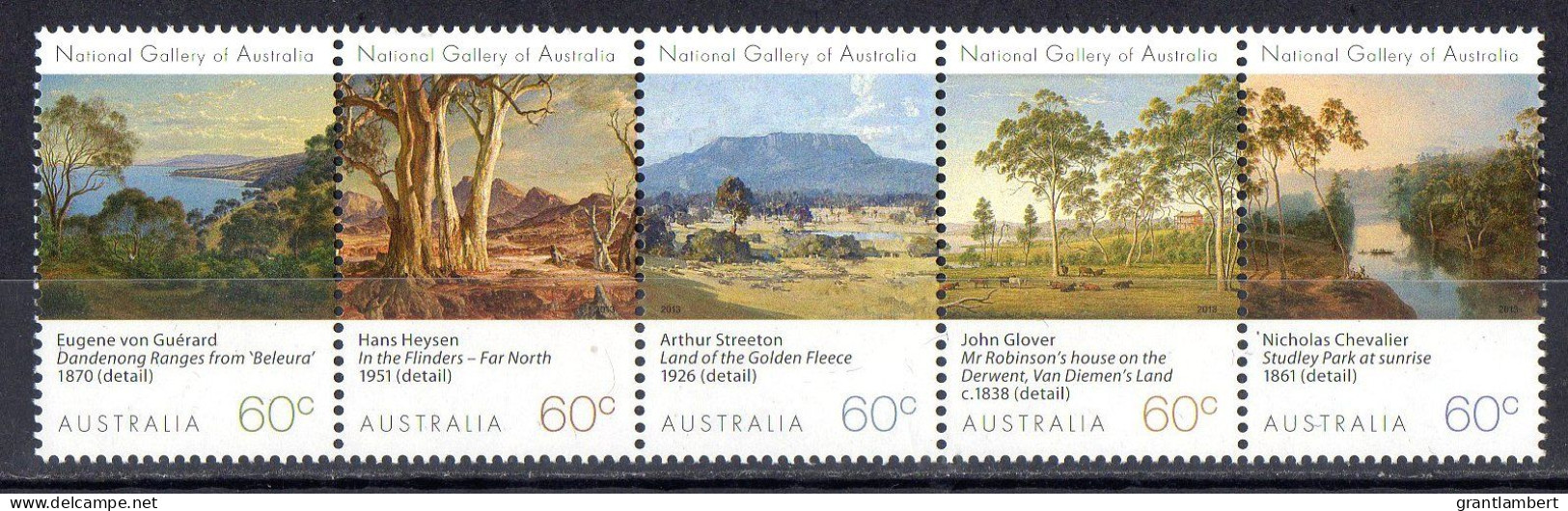 Australia 2013 National Gallery Landscapes  Set As Strip Of 5 MNH - Ungebraucht